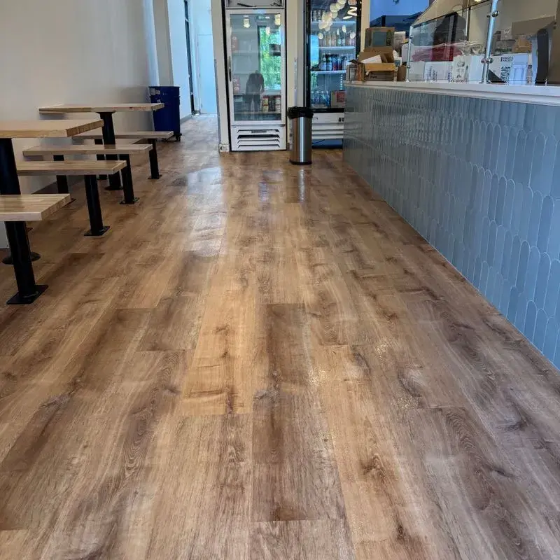 Cafe floor and counter cleaned by CleanieUp after construction in Winter Garden, FL Cafe floor and counter cleaned by CleanieUp after construction in Winter Garden, FL