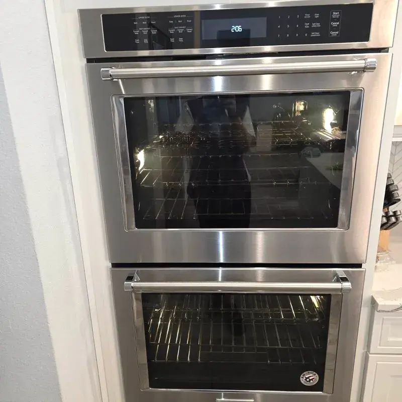 Stainless double wall oven wiped clean by CleanieUp in a Winter Garden, FL kitchen Stainless double wall oven wiped clean by CleanieUp in a Winter Garden, FL kitchen