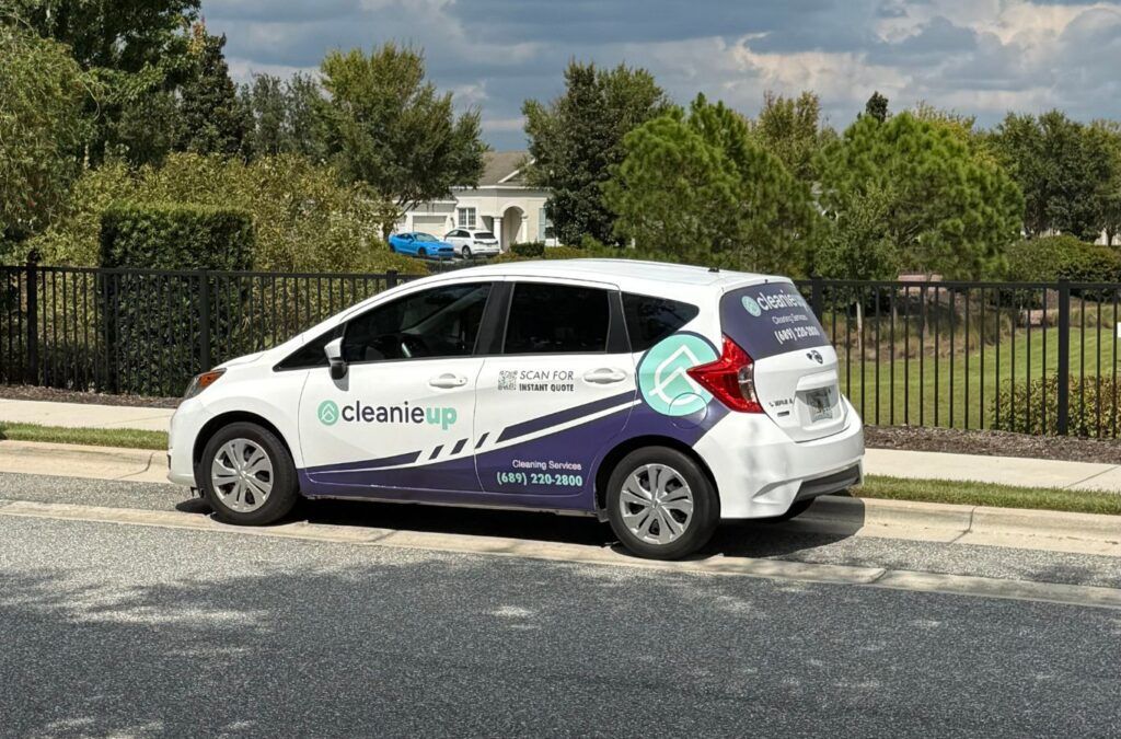 CleanieUp company vehicle parked in Winter Garden, FL, representing dependable local Move In / Move Out Cleaning services for smooth move transitions. Move In _ Move Out Cleaning Near me.